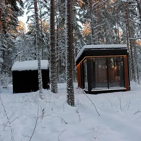 Minimaja Ja Saunamaja Vaatega Maennimetsale