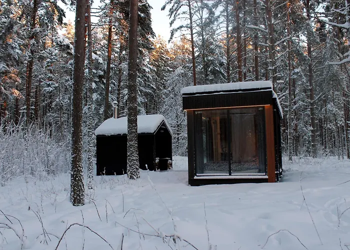 Minimaja Ja Saunamaja Vaatega Maennimetsale * Syytme